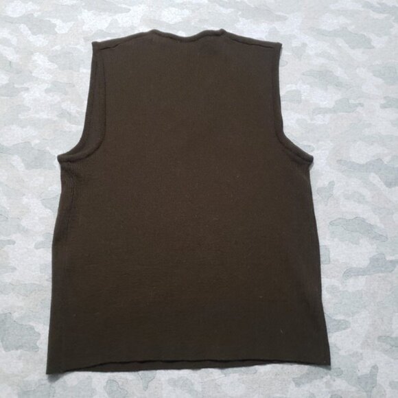 Vintage Montgomery Ward Sweater Vest Mens Large Brown V-Neck Sleeveless - Picture 3 of 6